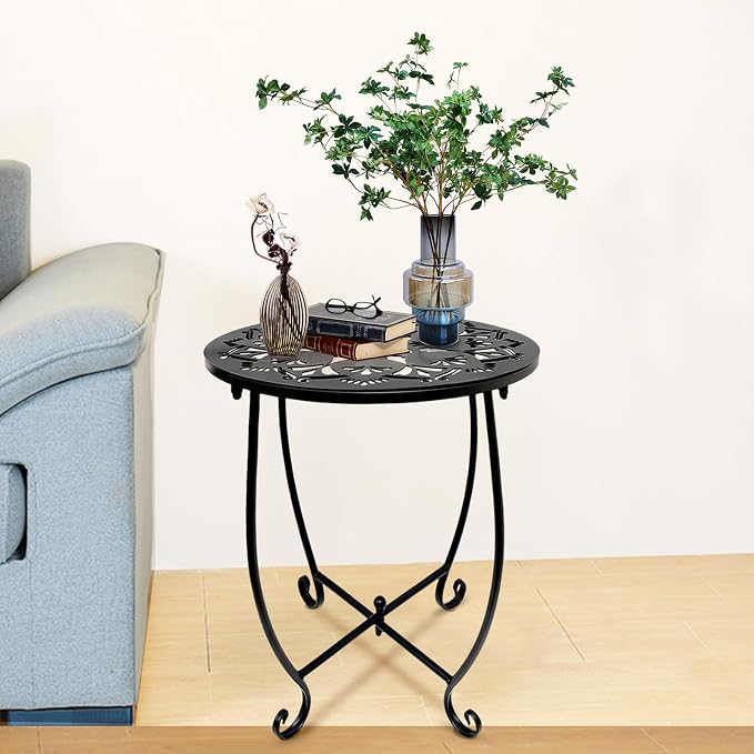 Fashion&cool Patio Side Tables, 14 Inch Weather Resistant Metal Outdoor Side by Fashion%26cool