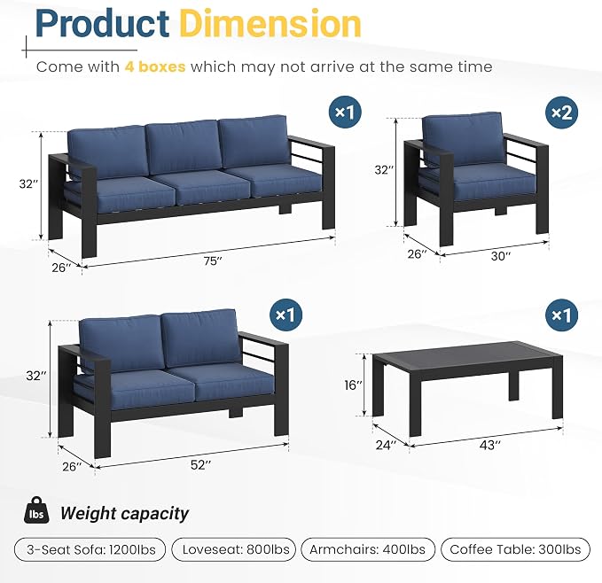Solaste Aluminum Patio Furniture Set - Image 2