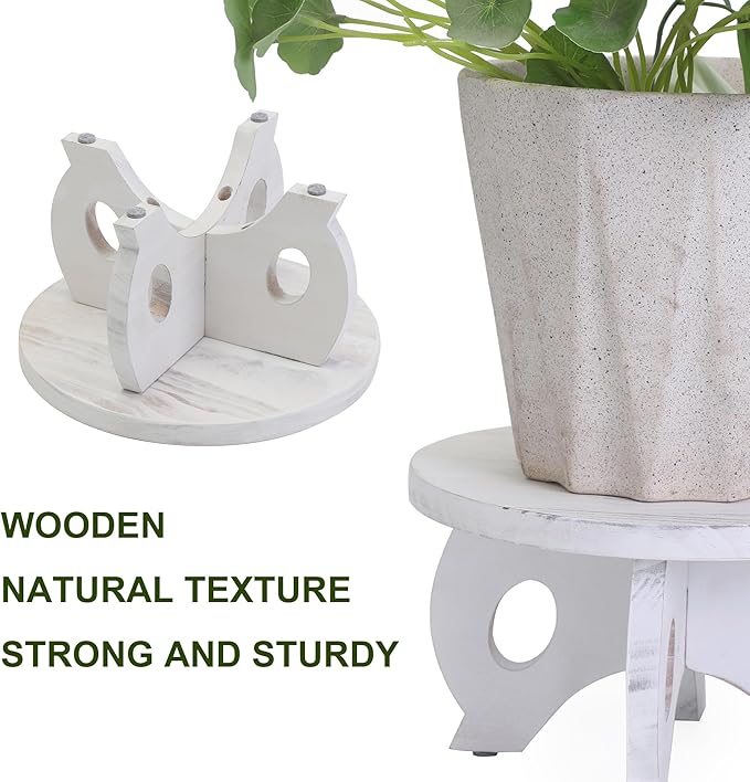Small Plant Stand Kitchen Display Stand 10 inch Plant Holder Plant Stool Round - Image 5