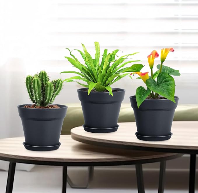 4 inch Small Plastic Nursery Pots, 16 Pack Plant Pots - Image 7