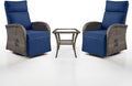Belord Dual-Adjust Swivel Outdoor Recliner Chair Set of 3 by Belord