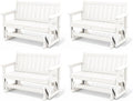 SERWALL Outdoor Glider Bench Set of 4, HDPE Weather-Resistant Swinging Bench by SERWALL