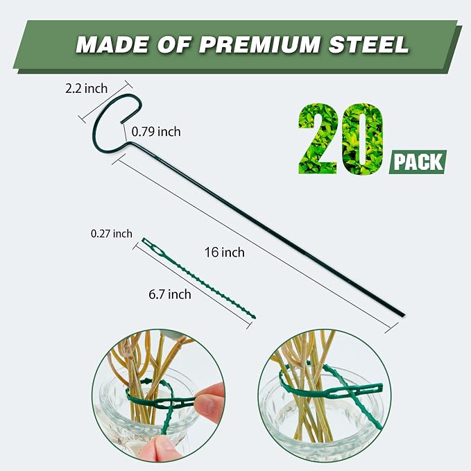 Joyhalo 20 Pack Plant Stakes, 16 Inch Plant Support Stakes, Flower Stakes - Image 3