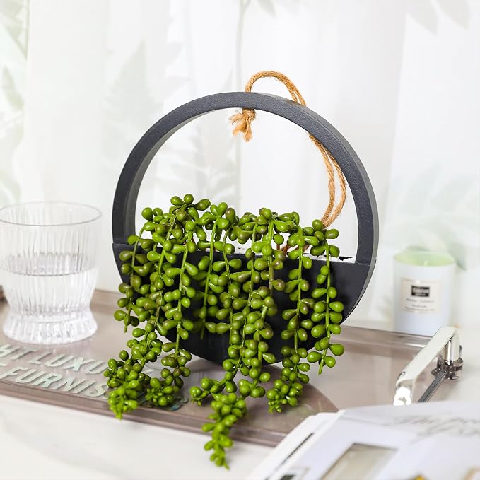 Floweroyal 2pcs Artificial Succulents Hanging Plants 12.2'' Fake String of - Image 9