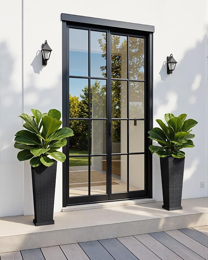 Greesum Set of 2 Tall Plastic Planters - Image 6