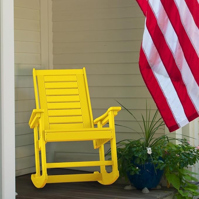 GREENVINES Outdoor Rocking Chairs | Set of 2 | Porch Rocker | HDPE Plastic | - Image 9