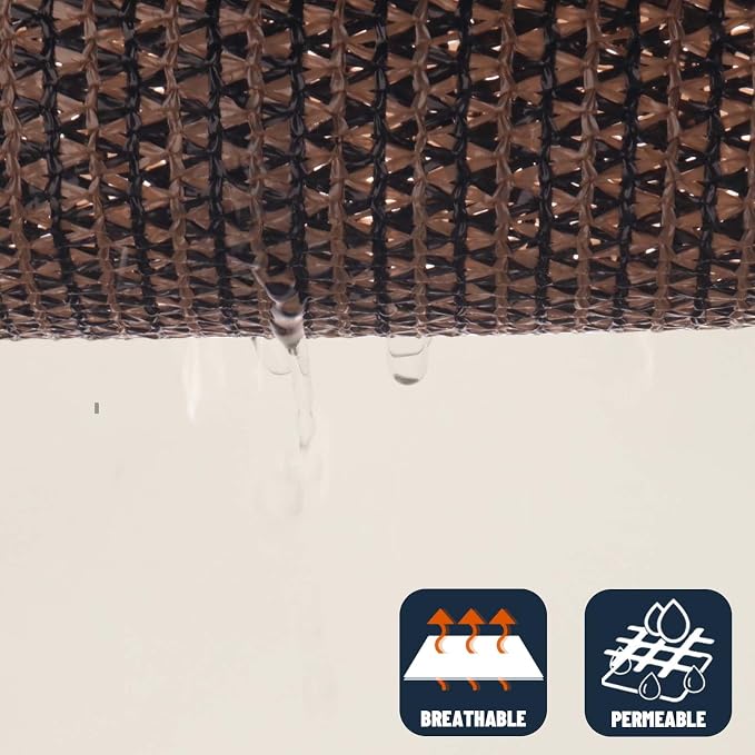 SUNNY GUARD Custom Size 8'x22' Rectangle Brown UV Block Sunshade - Image 5