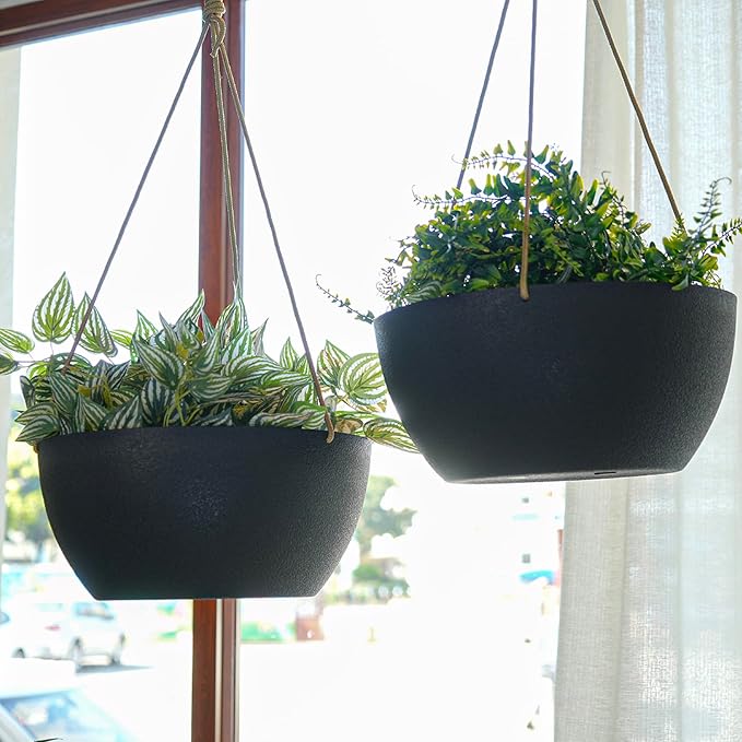 13 Inch 2 Pack Large Hanging Planters - Image 4