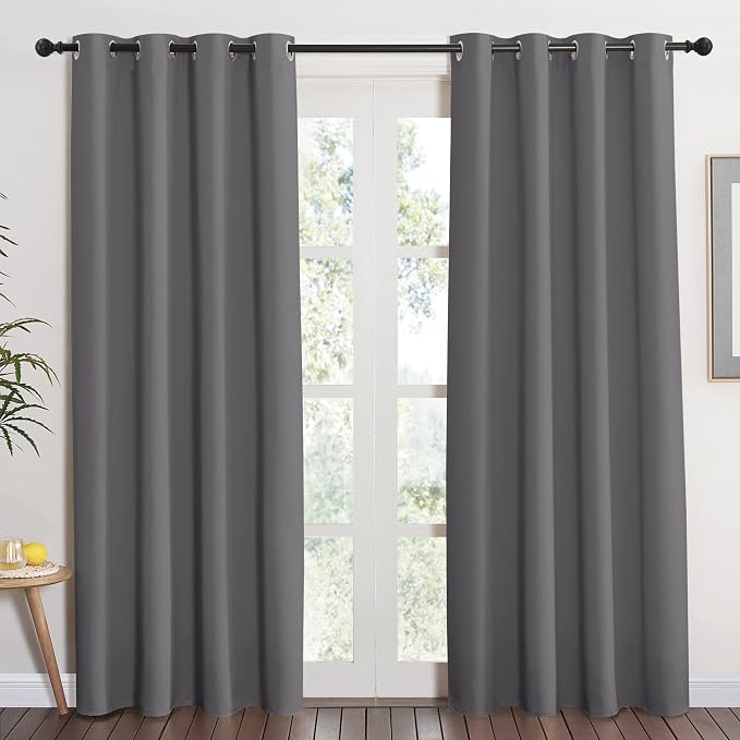 NICETOWN Grey Blackout Curtain 84 inches Long by NICETOWN