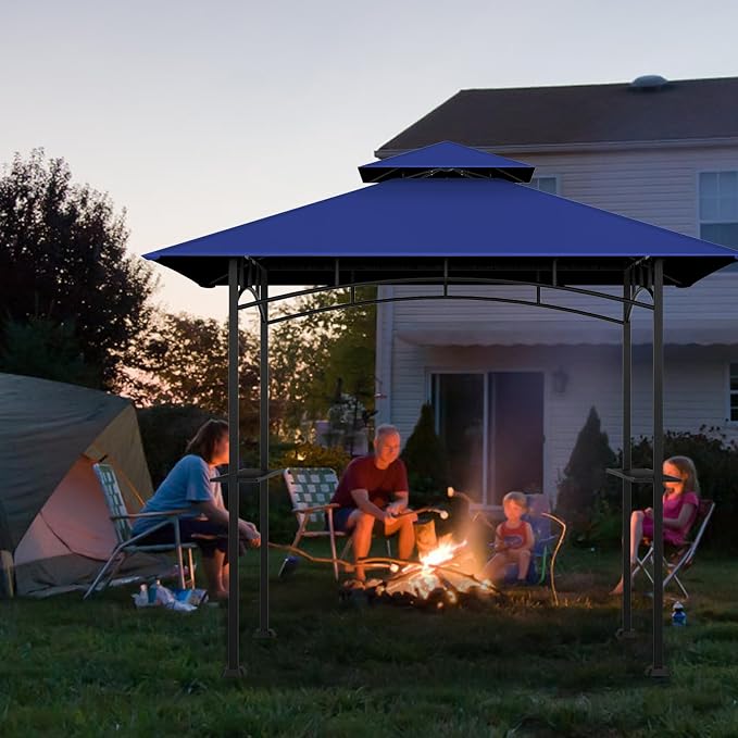 Grill Gazebo Replacement Top, 5 * 8 Outdoor BBQ Top Cover, Double Layer BBQ - Image 7