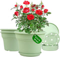 16 inch Plastic-Flower-Pot-for-Indoor-Plants, 4 Pack Large Outdoor Planter Pot by Pottiffe
