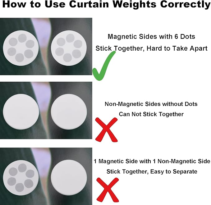 Magnetic Shower Curtain Weights, Rubber Covered Heavy Duty Weights, Prevent - Image 2