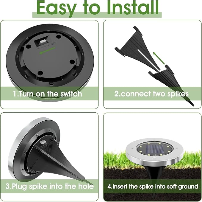 INCX 4.6 inch Solar Lights Outdoor Waterproof, 16 Pack Solar Light - Image 5