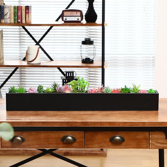 32 x 3.5 x 3.5 Inch Long Rectangular Planter Box Window Sill Plant Box Metal - Image 2