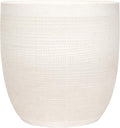 Creative Co-Op Large Matte White Embossed Stoneware Planter by CreativeCo-Op