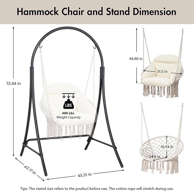 ANOW Macrame Hammock Chair - Image 6