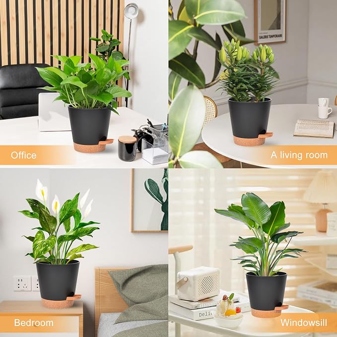 Planters for Indoor Plants 7/6.5/6/5.5/5 Inch, Self Watering Flower Pots - Image 6