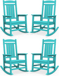 SERWALL HDPE Outdoor Rocking Chair Set of 4, Patio Rocking Chairs, All-Weather by SERWALL