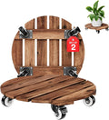 2pack Wood Plant Caddy With Wheels Heavy Duty Red Brown, 264 Lbs Capacity by Idzo