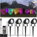 20W Outdoor RGB LED Spotlights 4 Pack, 120V 1000lm by Fulanzaren