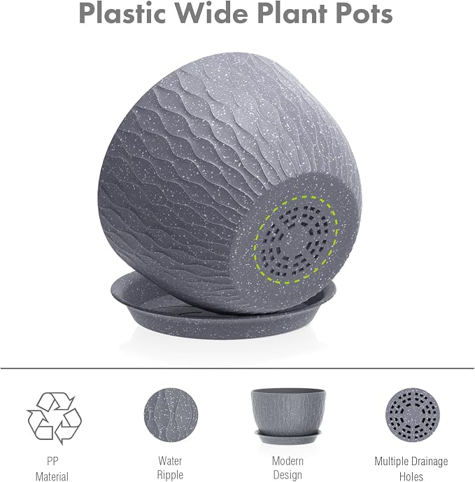 Large Flower Pots 12/10/9 inch, 3 Set Big Plant Pots - Image 4