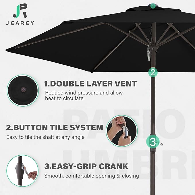 JEAREY 7.5FT Patio Umbrella Market Table Umbrella - Image 5