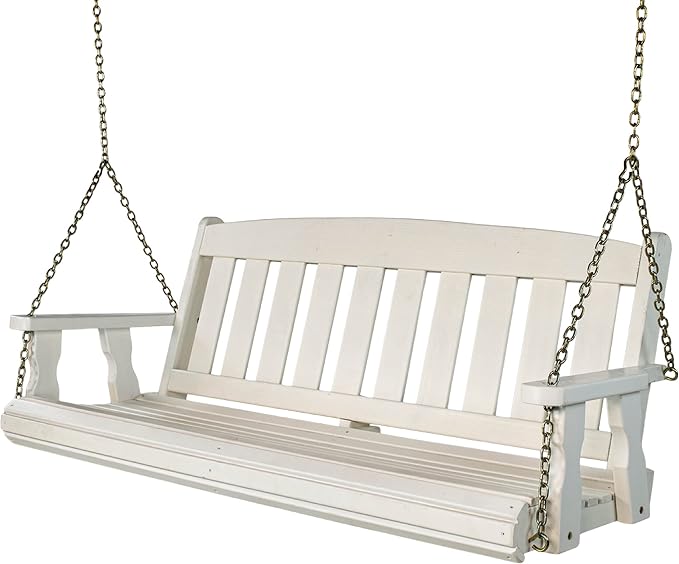 Amish Casual Heavy Duty Mission Treated Porch Swing, Semi-Solid White Stain by AmishCasual