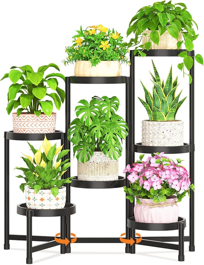 LASZOLA 7 Tiered Folding Plant Stand Indoor by LASZOLA