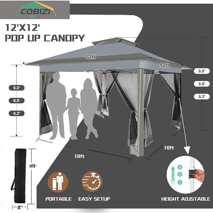 COBIZI 12x12 Pop Up Gazebos On Clearance - Image 3