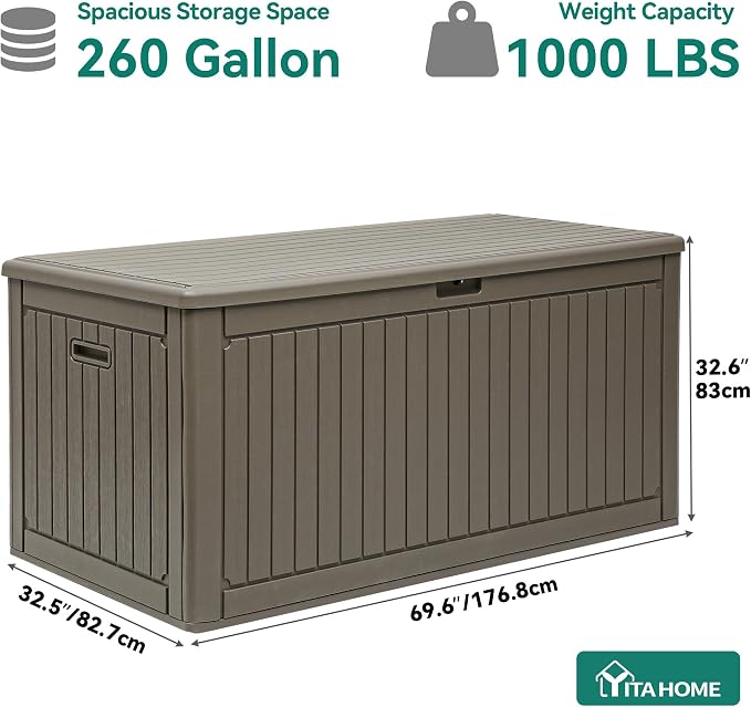 YITAHOME 260 Gallon Large Deck Box - Image 8