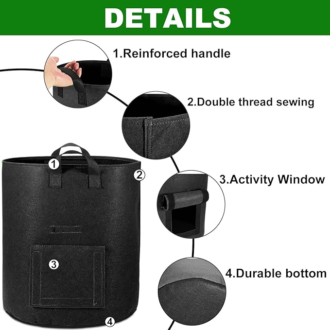 4-Pack 10 Gallon Potato Grow Bags - Image 3