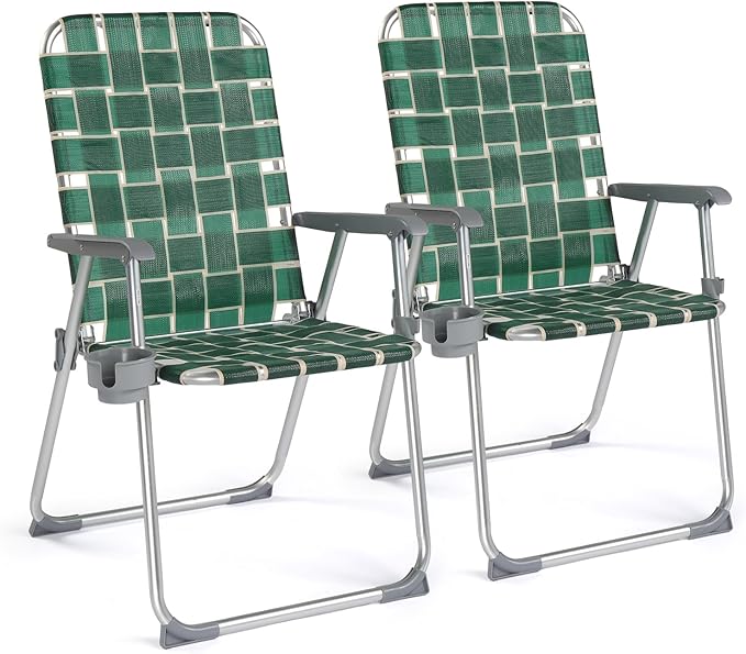 VINGLI Folding Aluminum Webbed Lawn Chairs by VINGLI