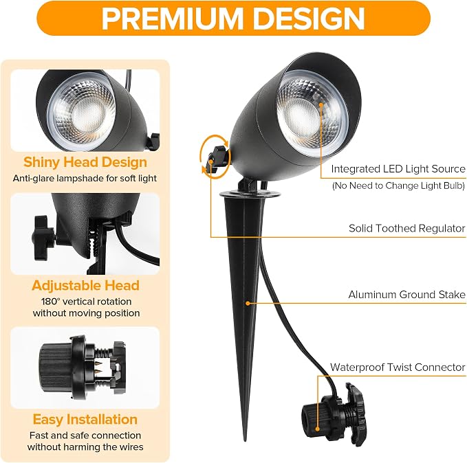 LUTEC 5CCT 12V Low Voltage Landscape Lighting Die-cast Aluminum Spot Lights - Image 6