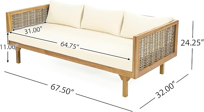 Christopher Knight Home Claremont Patio Sofa and Coffee Table Set, 2 Piece - Image 4