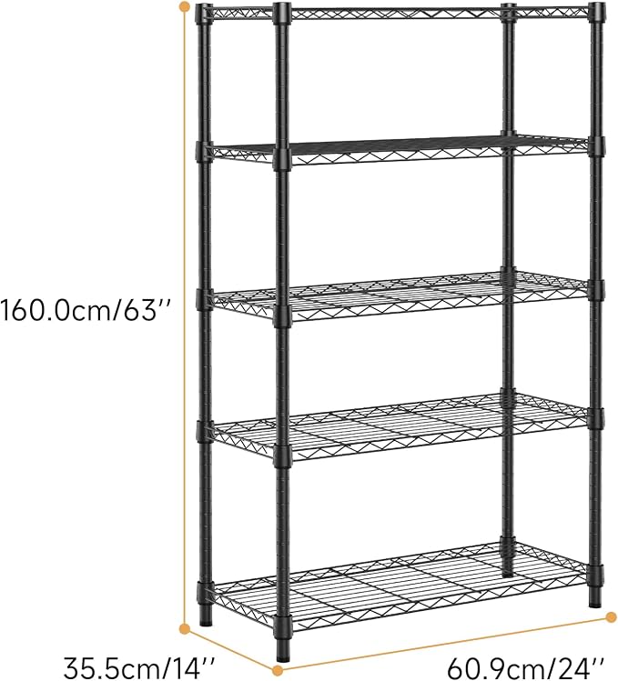1250 lbs Storage Shelving Utility Shelving Unit 5-Tier Utility Shelving Unit - Image 8