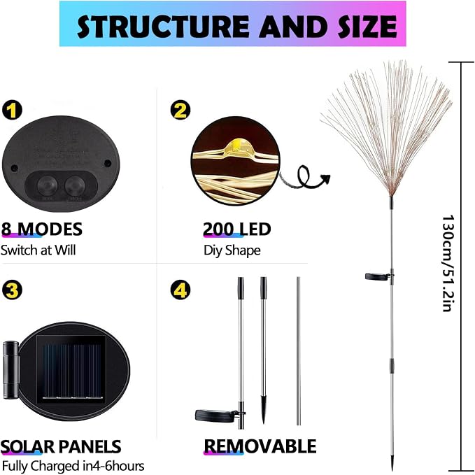 2 Pack Solar Firework Lights Outdoor - Image 8