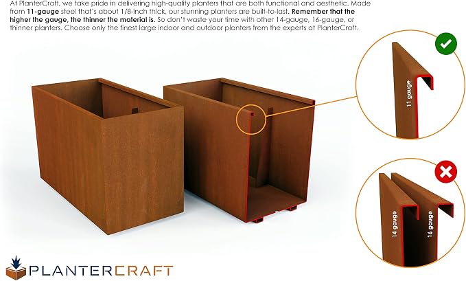 Plantercraft Corten Steel Planters Large Rectangular Planters - Image 4