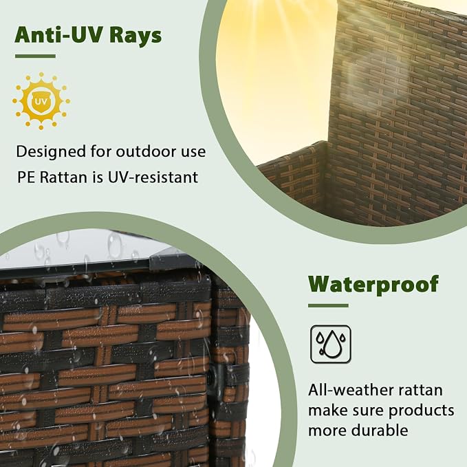 PayLessHere Outdoor Furniture Set 4 Pcs Modular Patio Furniture Set Water - Image 3