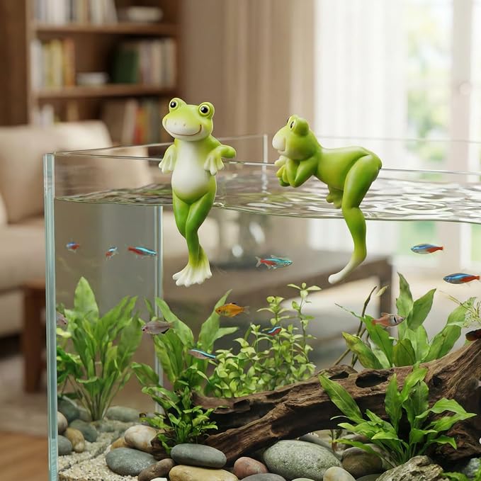 2PCS Frog Figurines Plant Garden Statue Ornament, Funny Plant Decoration - Image 4