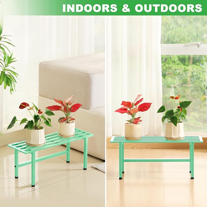 2 Pack Metal Plant Stand Outdoor Plant Shelf Indoor, 1 Tier Heavy Duty Plant - Image 4