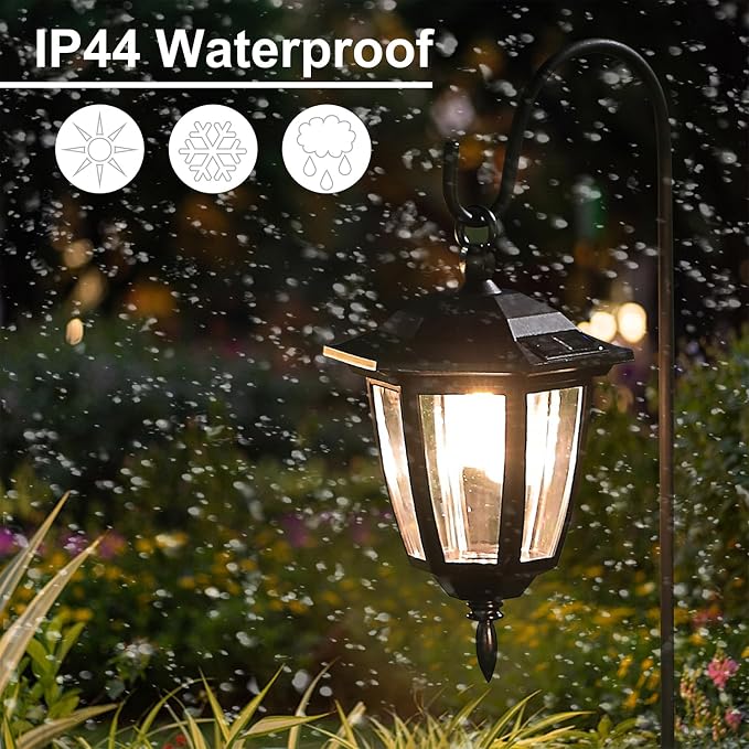 Dynaming 4 Pack Solar Hanging Lights Outdoor, Solar Powered Garden Decorative - Image 5