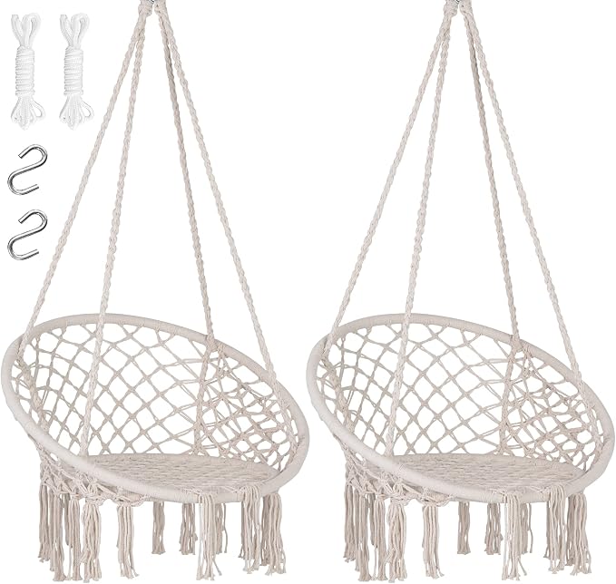 SUNCREAT Hammock Chair Macrame Swing by SUNCREAT