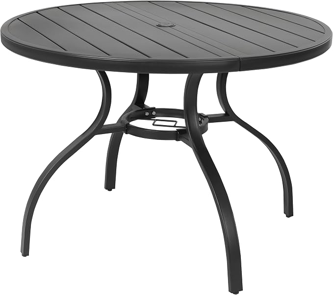 NUU GARDEN 41" Round Metal Outdoor Patio Dining Table - Image 9