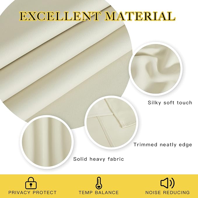 NICETOWN Blackout Curtains 72 inches Long, Grommet Privacy Window Treatment - Image 2