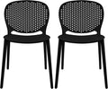2xhome Set of 2 Patio Dining Chairs | Modern Stackable Outdoor Pool Side Chair by 2xhome