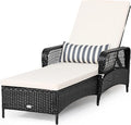 Tangkula Wicker Chaise Lounge Outdoor, Patio Rattan Reclining Chaise by TANGKULA