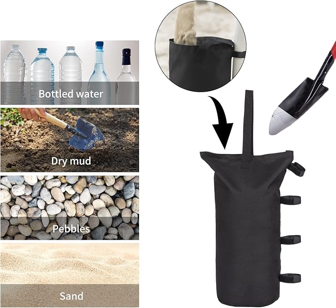 4 Pack Sand Bags for Canopy, Pop up Canopy Tent Weights SandBags for Outdoor Use - Image 4