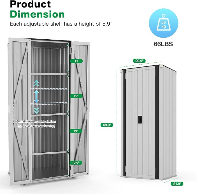AECOJOY Outdoor Storage Cabinet Waterproof - Image 6