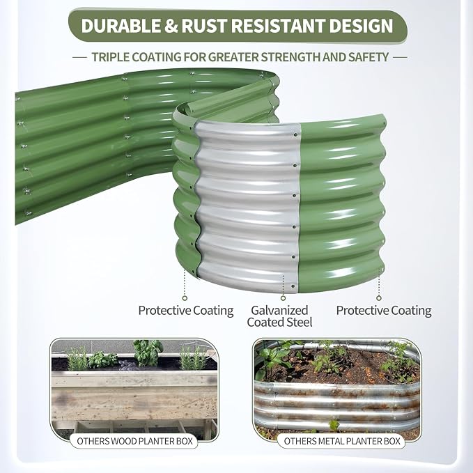 Galvanized Raised Garden Bed Outdoor- Raised Beds - Image 3