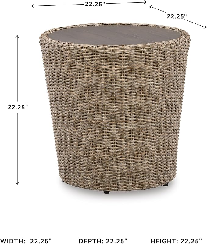 Signature Design by Ashley Danson Bohemian Outdoor End Table, Light Brown - Image 3